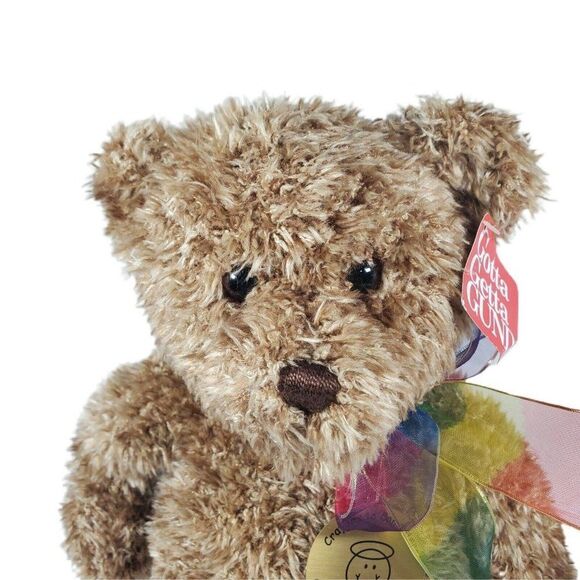 Gund Bearessence Brown Teddy Bear Plush Stuffed Animal Rainbow Bow Tie 16" Soft - Picture 2 of 6